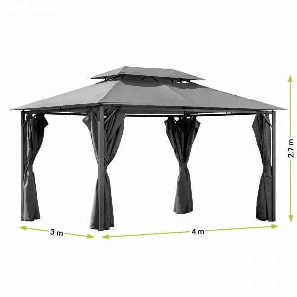 Павильон садовый 3х4 м графит