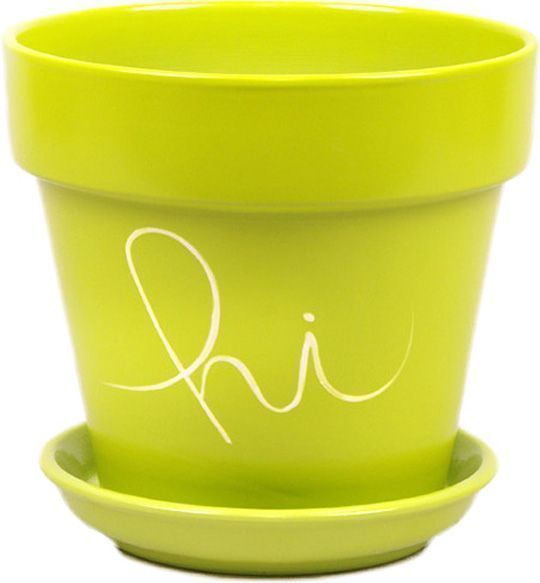 Вазон керамический Ориана-Запорожкерамика Наперсток №2 Hello круглый 1,6л зеленый 