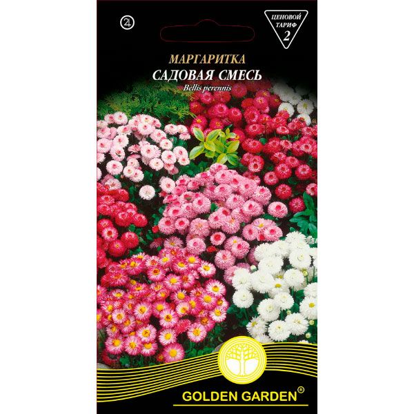 Семена Golden Garden Маргаритки Садовая смесь (Голден Гарден) (4820164124307) 0.1 г