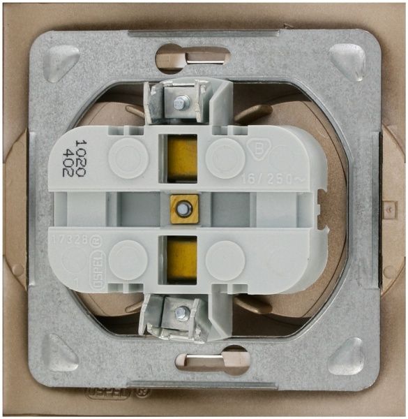 Розетка подвійна без заземлення Ospel Impresja 16 А 250 В без шторок золотий