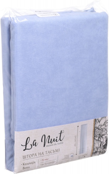 Штора Bona 200х280 см голубой La Nuit