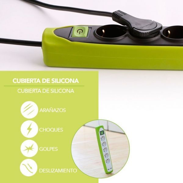 Удлинитель Electraline с заземлением 3 гн. зеленый 2 м 62152