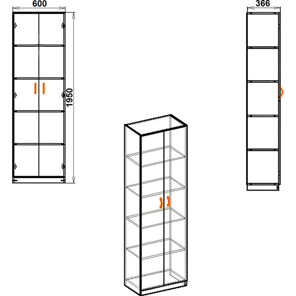 Шкаф Компанит КШ-7 дуб сонома