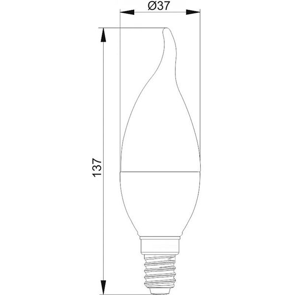 Лампа світлодіодна IEK ECO 5 Вт CA35 матова E14 220 В 4000 К 