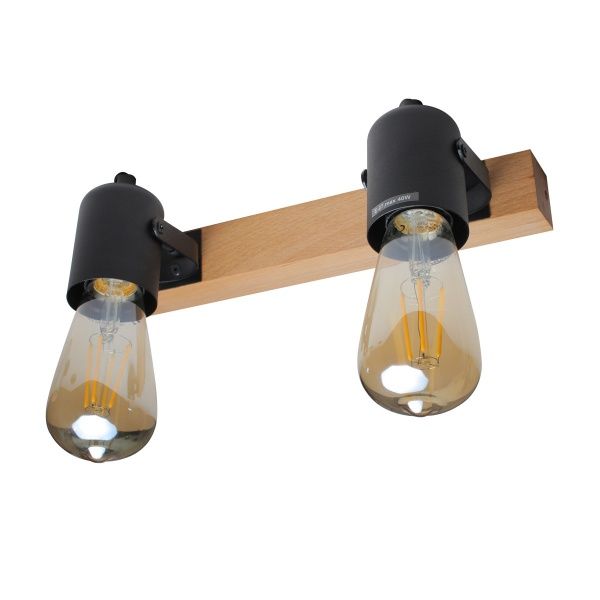Спот Светкомплект WD 3014 2x40 Вт E27 черный/дерево 