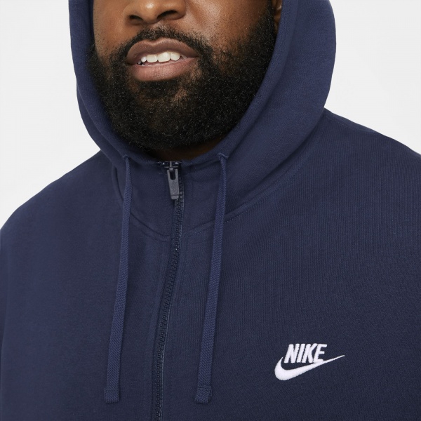 Джемпер Nike M NSW CLUB HOODIE FZ BB BV2645-410 р. S синій