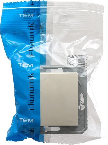 Переключатель перекрестный одноклавишный TEM Ekonomik без подсветки 10 А 250В слоновая кость SE70IWXO-U