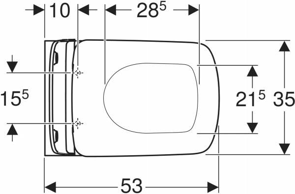 Унітаз підвісний Geberit Selnova Square 501.961.00.1 воронкоподібний Rimfree з сидінням з кришкою