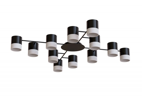 Люстра стельова Hopfen STARK CL-12-ACRIL 12xGX53 BK 12xGX53 чорний 