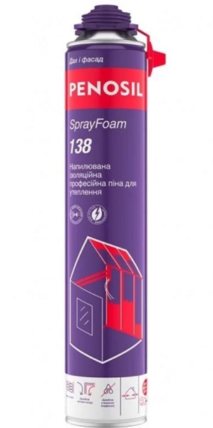 Напилюваний поліуретановий утеплювач PENOSIL Premium 810 мл