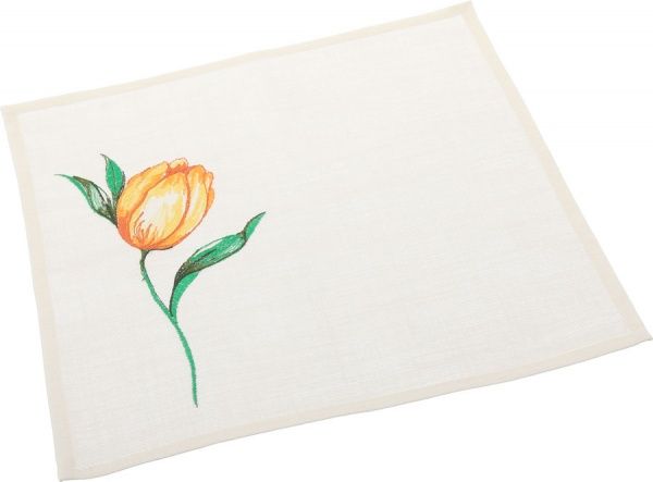 Комплект салфеток Эдельвика «Тюльпаны желтые» 61-19/00 32x32 см льняной 