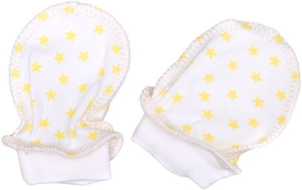 Перчатки Bambinelli 0-3 месяца желтая звездочка белый с желтым 