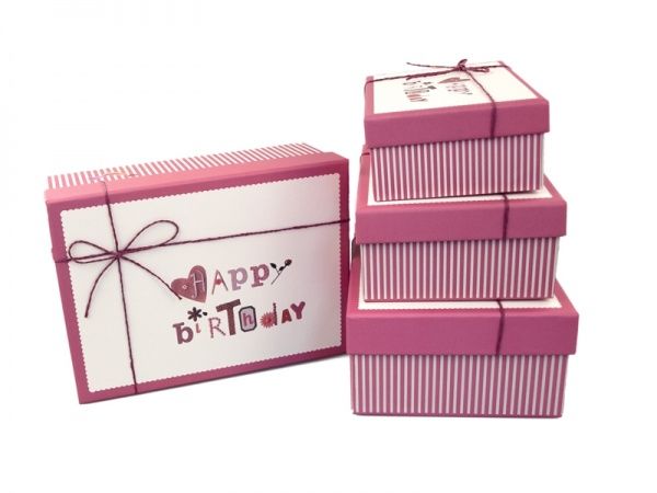 Коробка подарункова 080-10-3 Happy Birthday 25.5х18.5х10 см