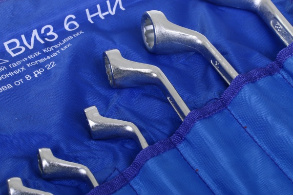 Набір ключів накидних ВІЗ 6 шт в сумці 45608