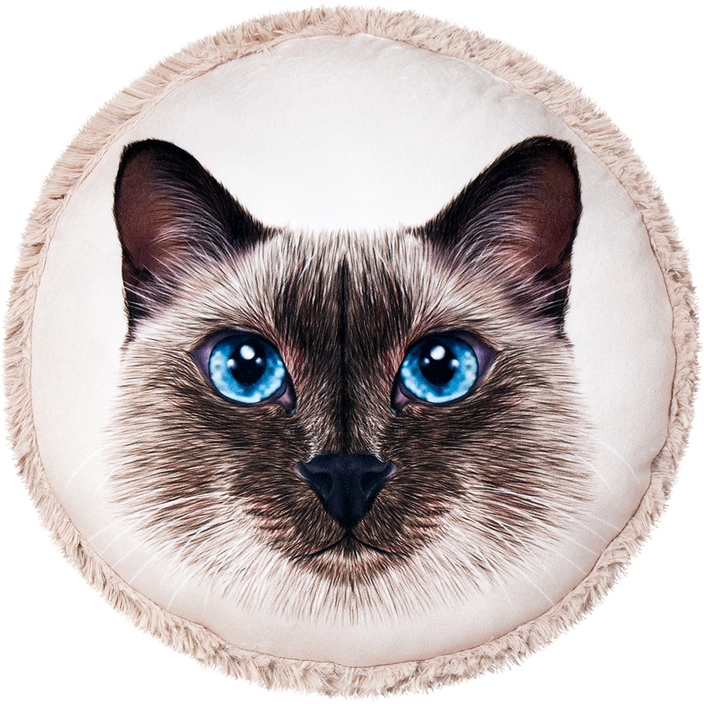 Подушка декоративна Кішка Сіамський 35x35 см світло-сірий Stip