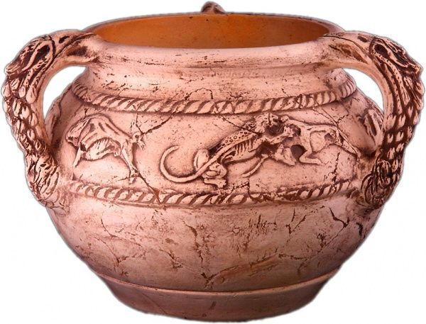 Горщик шамотний Яффа низький круглий 18л бежевий 