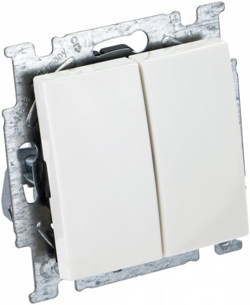 Вимикач прохідний двоклавішний ABB Basic 55 без підсвітки 10 А 230В IP20 білий 2006/6/6 UC-94