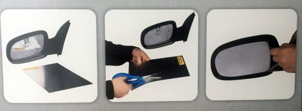 Ремонтный комплект HPX для автозеркал Mirror Repair Kit серебряный