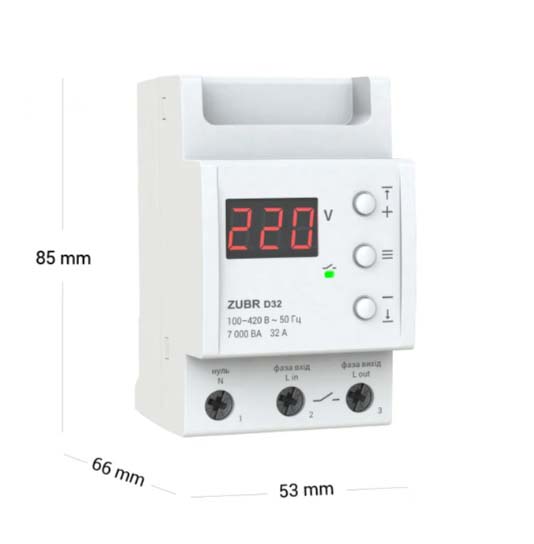 Реле напряжения ZUBR D32 32 А