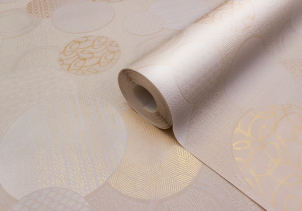 Обои виниловые на флизелиновой основе Vinil Круги декор ДХС 1471/1 1,06x10,05 м 