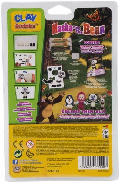 Набор для лепки Clay Buddies Маша и Медведь Панда базовый 309001