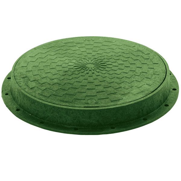 Люк каналізаційний POLYMERGRAD 760 мм A15 без замка зелений