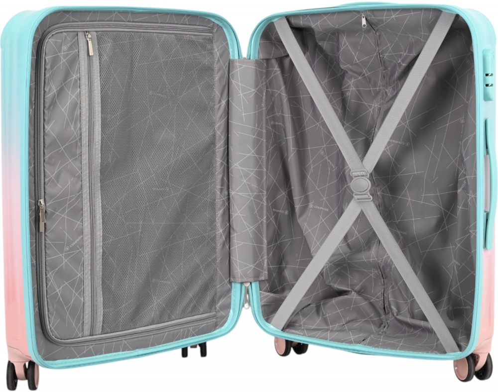 Чемодан Compass MS-2693 37 л розовый с голубым 35x22x55 см S