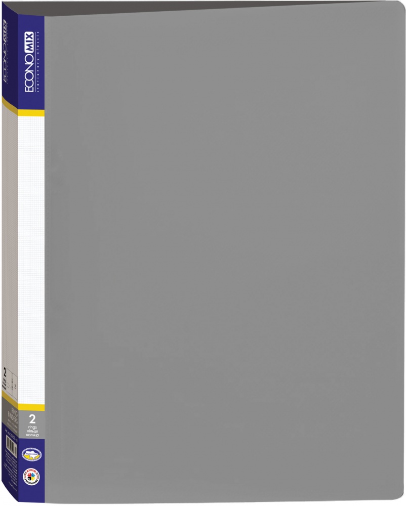 Папка пластиковая А4 на 2 кольца серая E30701-10 Economix