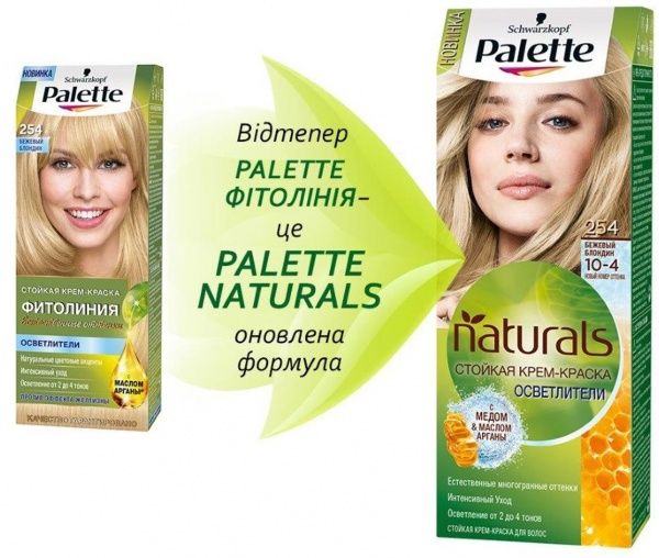 Краска для волос Palette Naturals (Фитолиния) 10-4 (254) бежевый блондин 110 мл