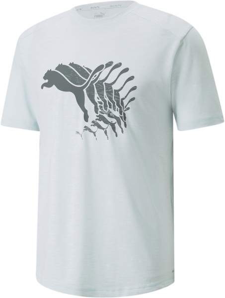 Футболка Puma RUN LOGO SS TEE M 52140120 р.S блакитний