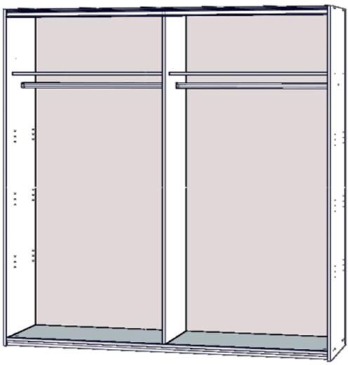 Шафа-купе LONGLINE Forte Meble ДСП 1703x612x1905 мм білий двері ДСП