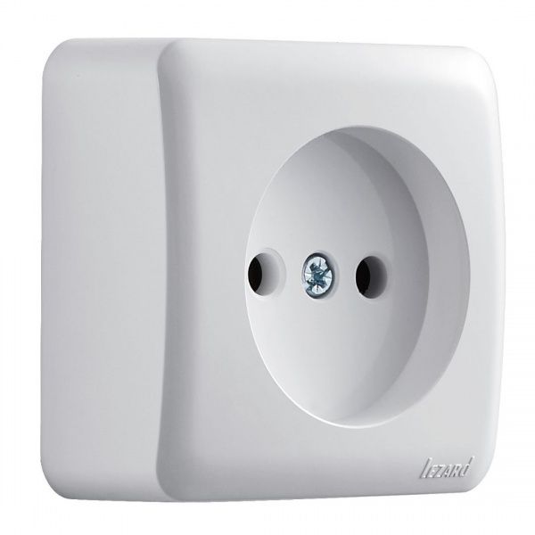 Розетка без заземления Lezard Viola без шторок без крышки белый 751-0200-121В