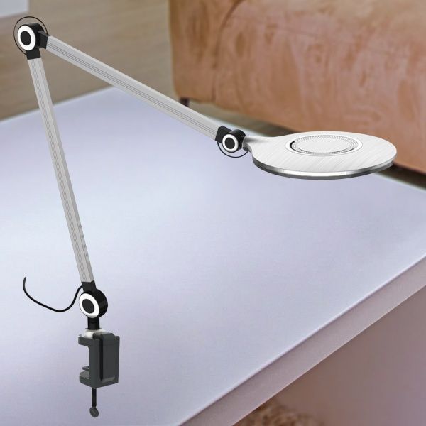 Настольная лампа офисная LedPulsar ALT-1293S-S струбцина 10 Вт серебристо-серый 