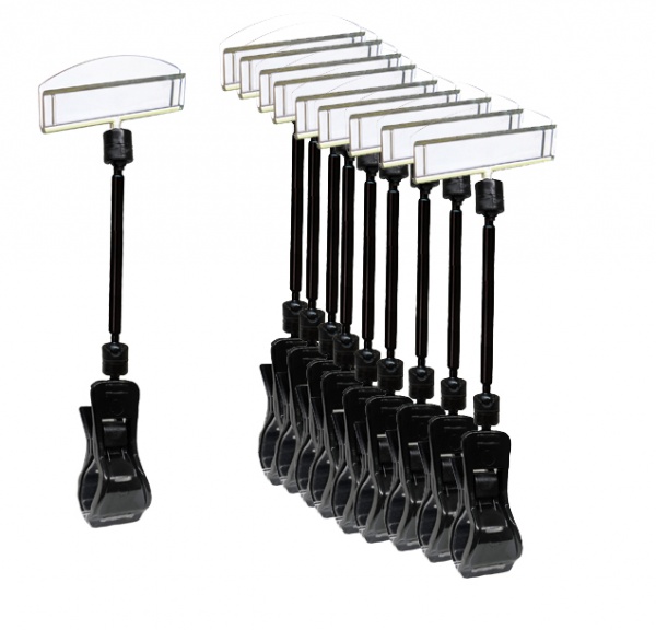 Ценникодержатель универсальный на прищепке ножка 100 мм 10 шт.