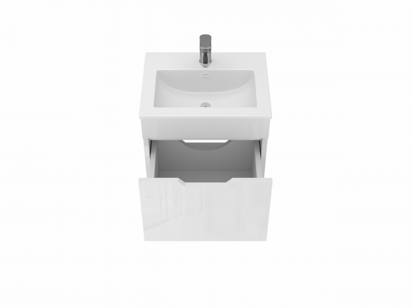 Тумба підвісна ЮВЕНТА Stefania – 50 білий з умивальником 