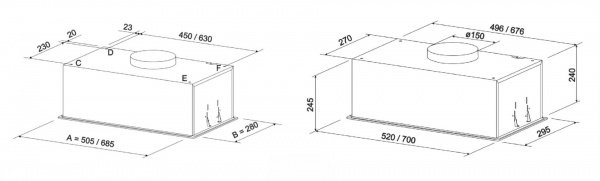 Вытяжка Eleyus INTEGRA 800 LED 52 BL