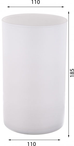 Ваза стеклянная Soft цилиндр 19,5 см белая 