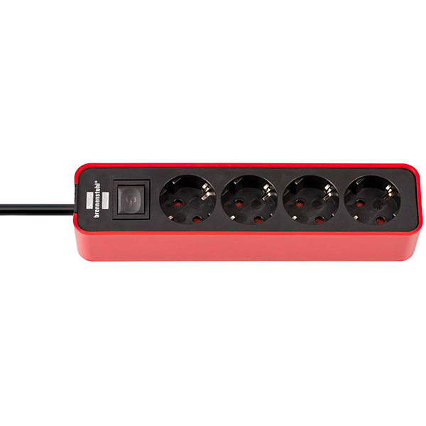 Удлинитель Brennenstuhl Ecolor H05VV-F 3G1,5 red с заземлением 4 гн. красный 1,5 м 1153240070 