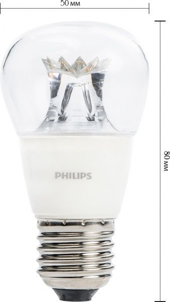 Лампа светодиодная Philips MAS LEDlustre 6 Вт P48 прозрачная E27 220 В 2700 К 929001140702 