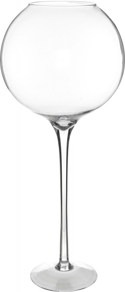 Ваза стеклянная фиш бол на ножке 80 см прозрачная 