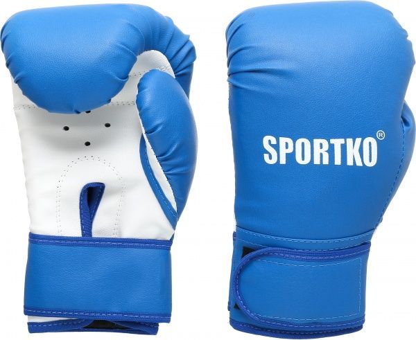 Боксерские перчатки SPORTKO 12oz голубой с белым