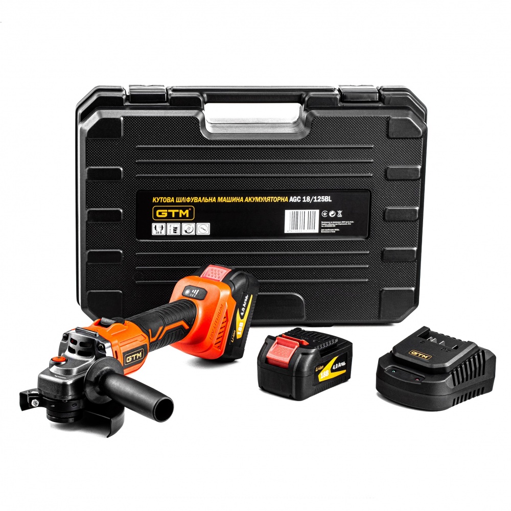 Болгарка (кутова шліфмашина) GTM AGC18/125BL