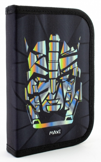 Пенал школьный Трансформ с 2 отворотами MX85302 Maxi черный