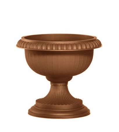 Горшок пластиковый Sanja IPPI Пехар низкий 32 см круглый 10л темно-коричневый 