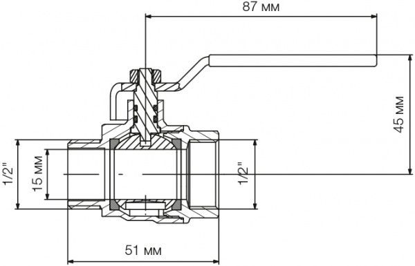 Кран шаровой Idrosanitaria Bonomi TAMIGI PN40 ВЗ 1/2