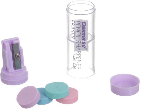 Набор ластиков с точилкой фиолетовый