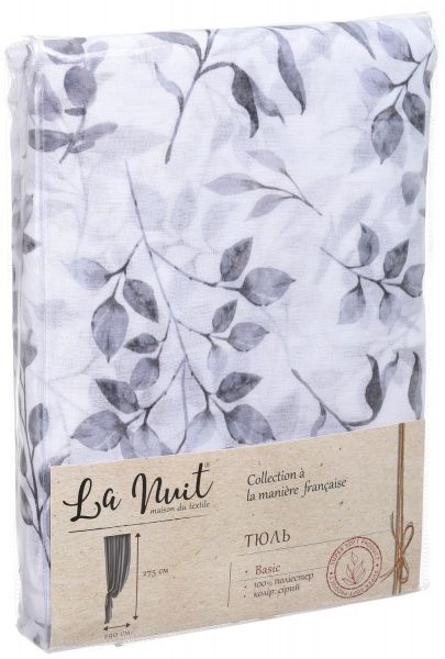 Тюль Dolly серый 290х275 см La Nuit