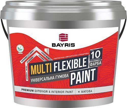 Універсальна гумова фарба гумова Bayris MULTIFLEXIBLE PAINT RAL 8017 мат коричневий 3кг