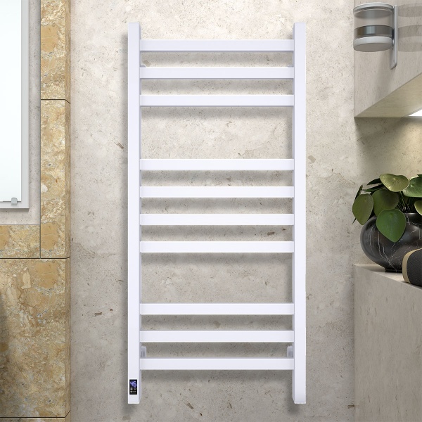 Полотенцесушитель электрический NAVIN Авангард 480х1000 мм Sensor правый с таймером белый (12-028053-4810) 