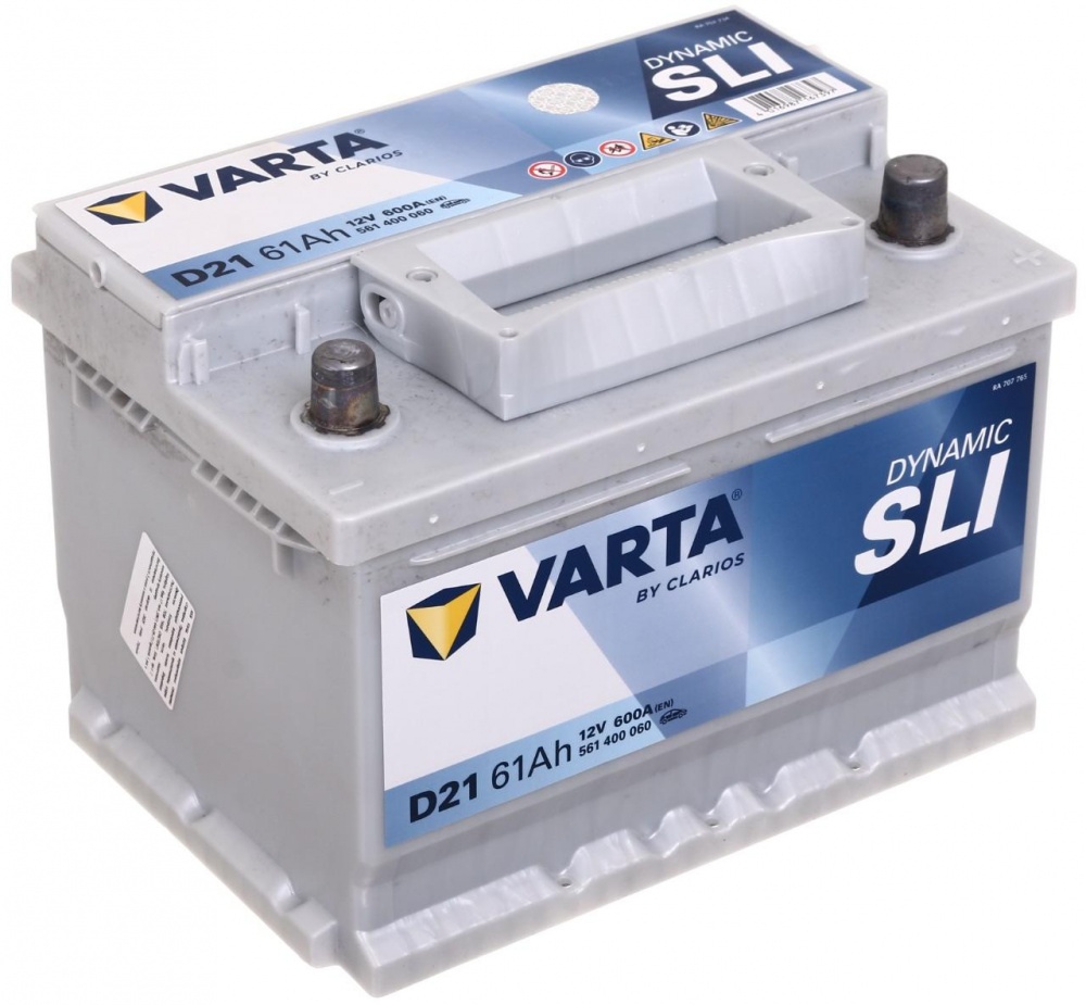 Аккумулятор автомобильный Varta DYNAMIC SLI D21 61Ah 600A 12V «+» справа (561400060)